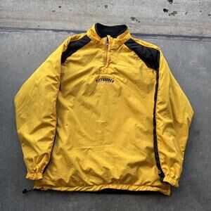Vintage NFL Pittsburgh Steelers fleeced lined yellow puffer jacket size XL